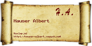 Hauser Albert névjegykártya